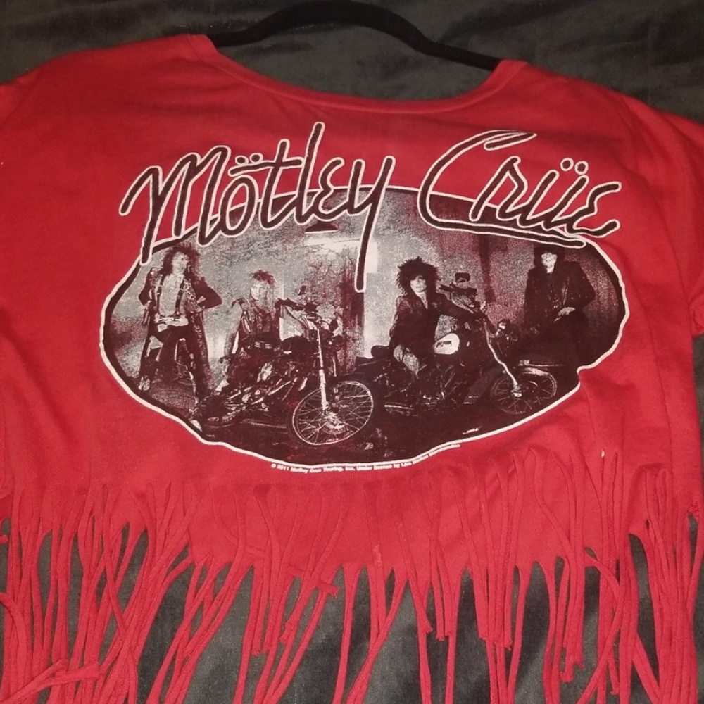 Motley crue crop fringed top